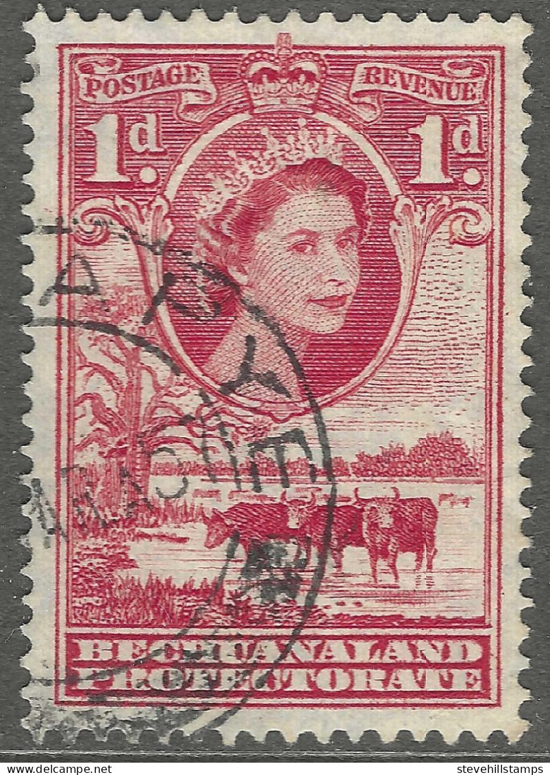 Bechuanaland Protectorate. 1955-58 QEII. 1d Used SG 144 - 1885-1964 Bechuanaland Protettorato