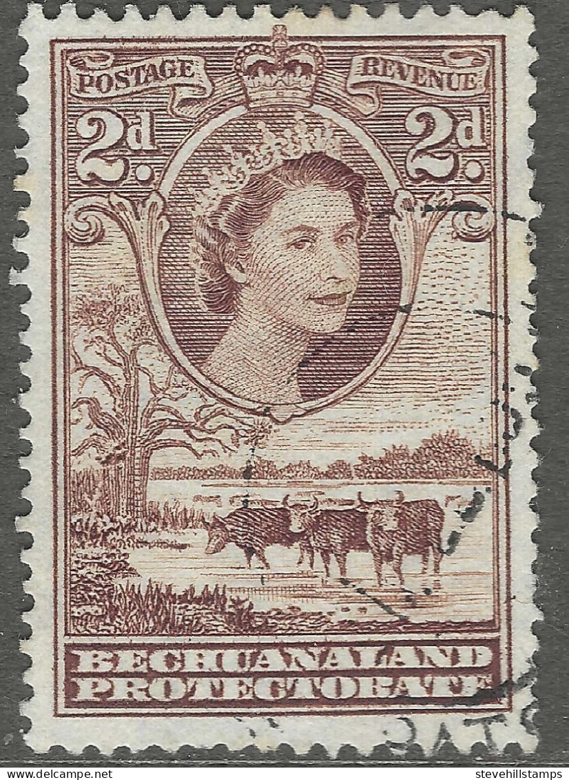 Bechuanaland Protectorate. 1955-58 QEII. 2d Used SG 145 - 1885-1964 Bechuanaland Protettorato