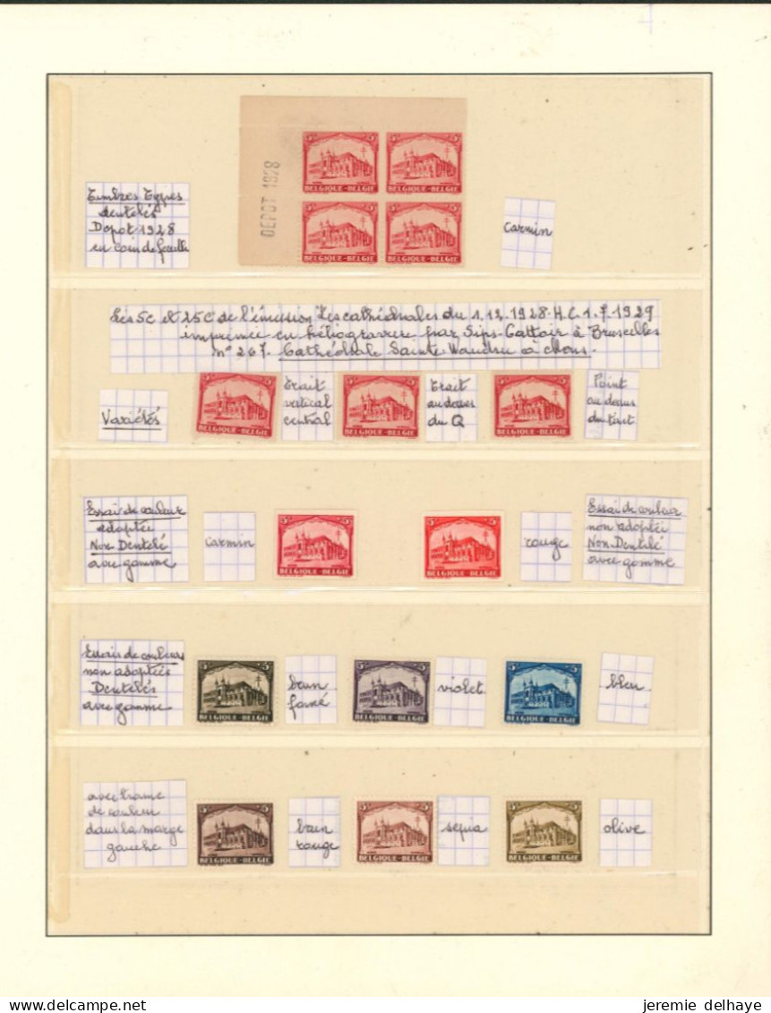 Antituberculeux (Cathédrale : Mons / Tournai) - étude Variété + Essai De Couleurs (dentelé, Non Dentelé) - Proeven & Herdruk