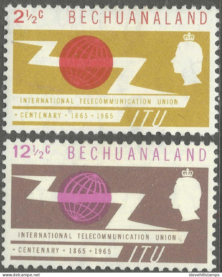 Bechuanaland Protectorate. 1965 ITU Centenary. MH Complete Set. SG 190-191 - 1885-1964 Bechuanaland Protettorato