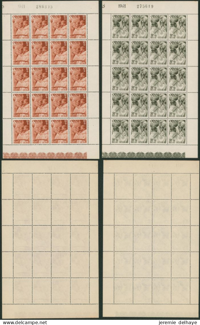 Quatrième Orval Série Dite "Les Moines" - Série Complète En Feuille De 20** (MNH), Quelques BDF Piqués, F567 Plié - 1931-1950