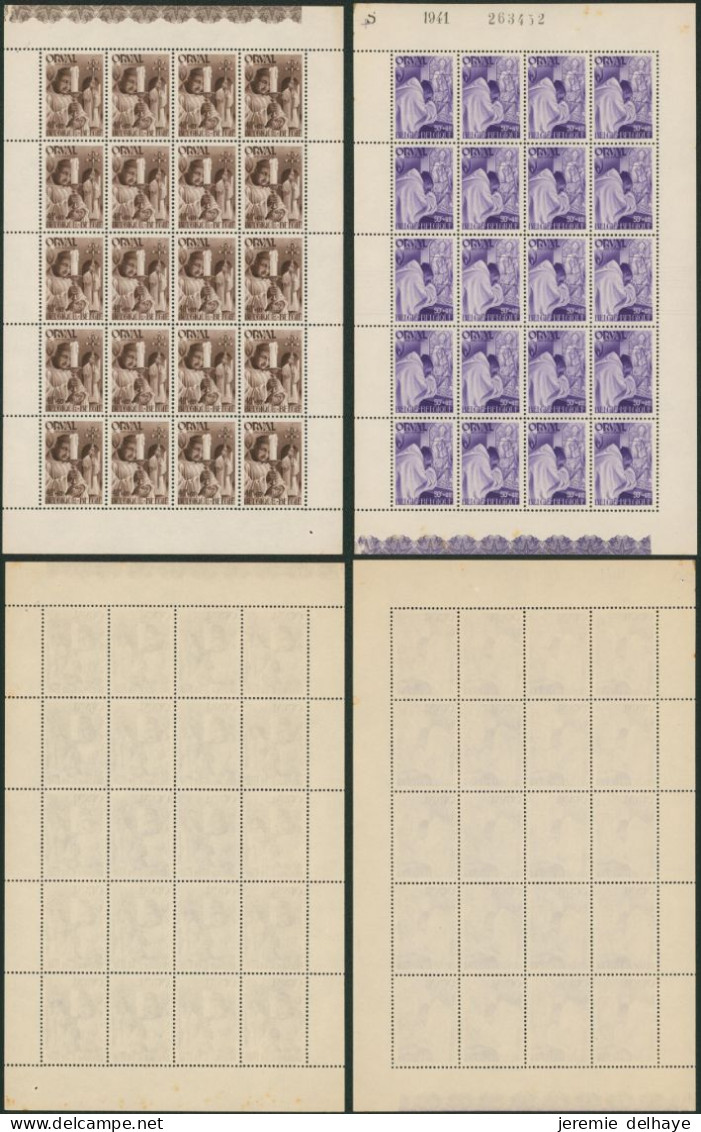 Quatrième Orval Série Dite "Les Moines" - Série Complète En Feuille De 20** (MNH), Quelques BDF Piqués, F567 Plié - 1931-1950