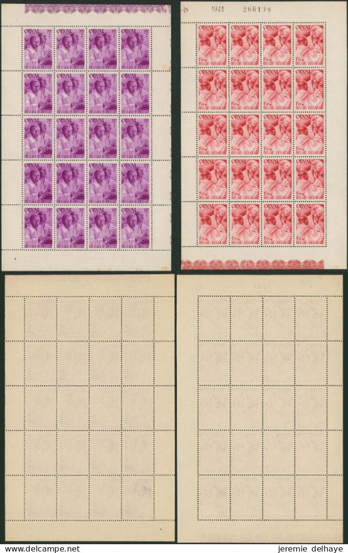 Quatrième Orval Série Dite "Les Moines" - Série Complète En Feuille De 20** (MNH), Quelques BDF Piqués, F567 Plié - 1931-1950