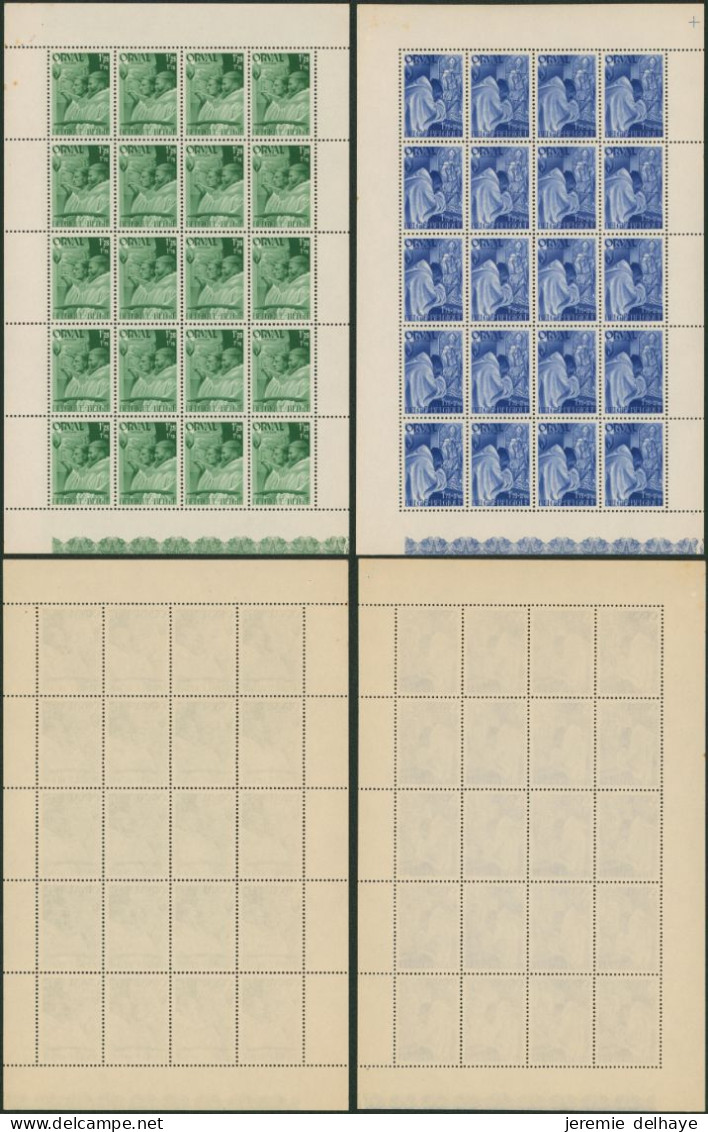 Quatrième Orval Série Dite "Les Moines" - Série Complète En Feuille De 20** (MNH), Quelques BDF Piqués, F567 Plié - 1931-1950