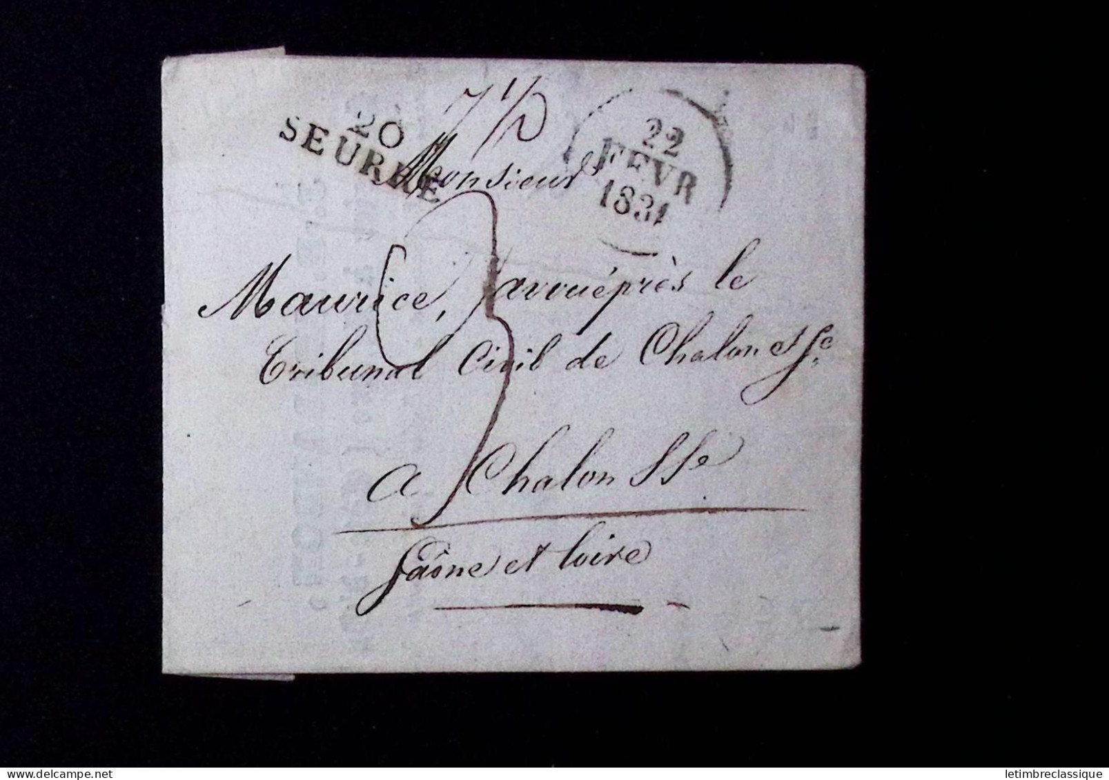 Lettre COTE d'OR : 52 lettres dont N°1 10c bistre-jaune, OBL grille + cursive "20 Aisey sur Seine" (faible) + T15 "Chati