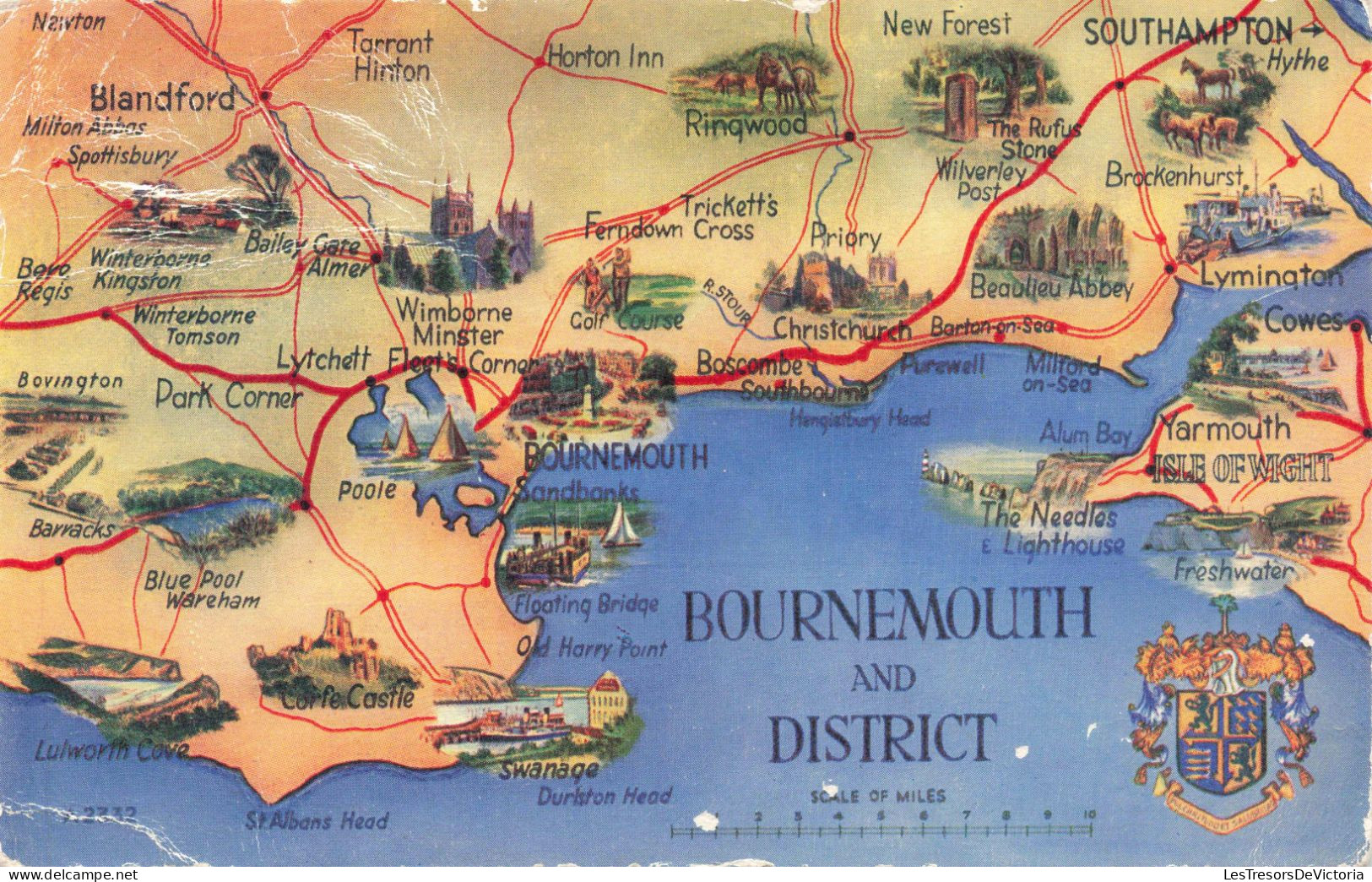 ROYAUME UNI - Angleterre - Hampshire - BOURNEMOUTH AND DISTRICT  - Carte Postale Ancienne - Bournemouth (avant 1972)