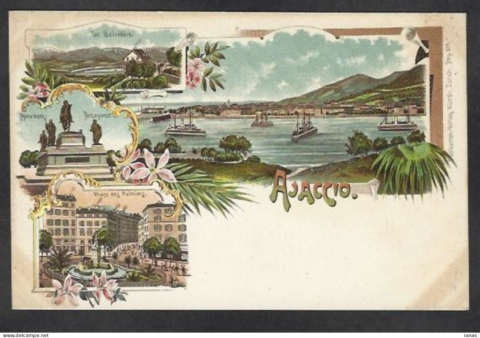 CPA Corse 20 Non Circulé Ajaccio Litho Type GRUSS Précurseur - Ajaccio