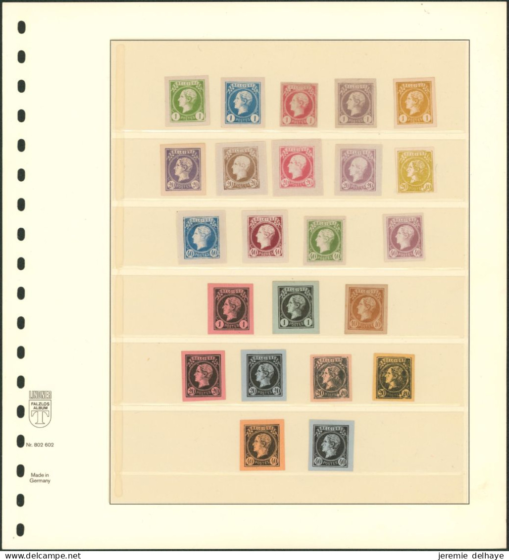 Concours - Réimpression Privée Au Type J. Asthöver 1C / 20C Et 40C Sur Papier Blanc Ou Coloré Soit 23 Pièces. - Proofs & Reprints