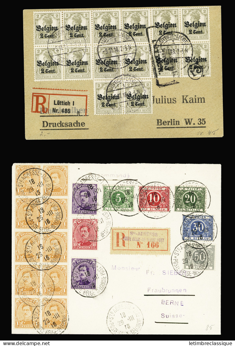 Lettre 6 Lettres De Belgique Pendant La Guerre 1914-1918 Dont AFF Mixte France - Belgique - Grande-Bretagne (1915) Et LF - Other & Unclassified