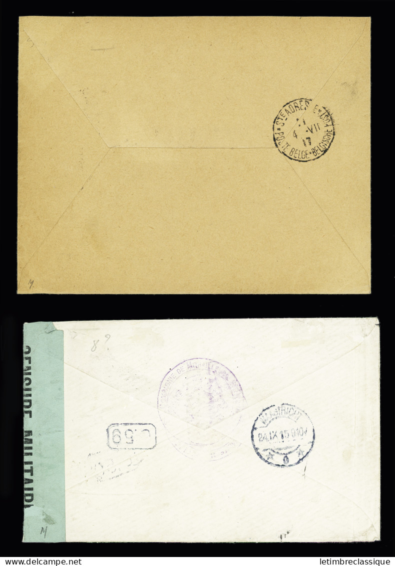 Lettre 6 Lettres De Belgique Pendant La Guerre 1914-1918 Dont AFF Mixte France - Belgique - Grande-Bretagne (1915) Et LF - Andere & Zonder Classificatie