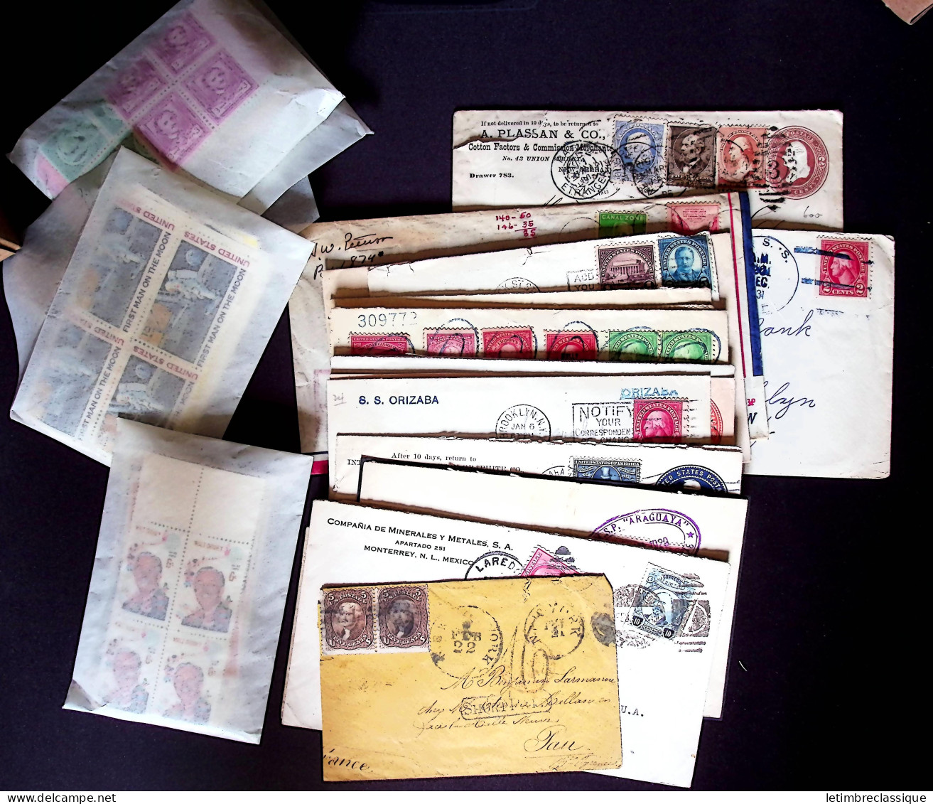 Lettre 1865-1969, Lot Of 18 Covers And Cards From All Periods, Noted Several Mixed Frankings Such A The Canal Zone, Also - Otros & Sin Clasificación