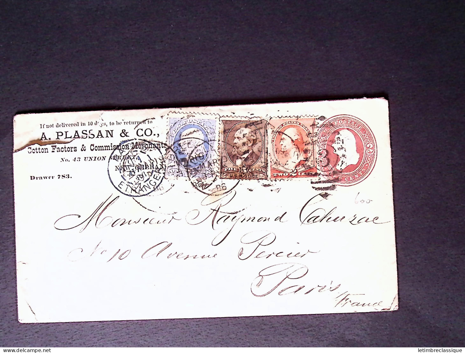 Lettre 1865-1969, Lot of 18 covers and cards from all periods, noted several mixed frankings such a the Canal Zone, also