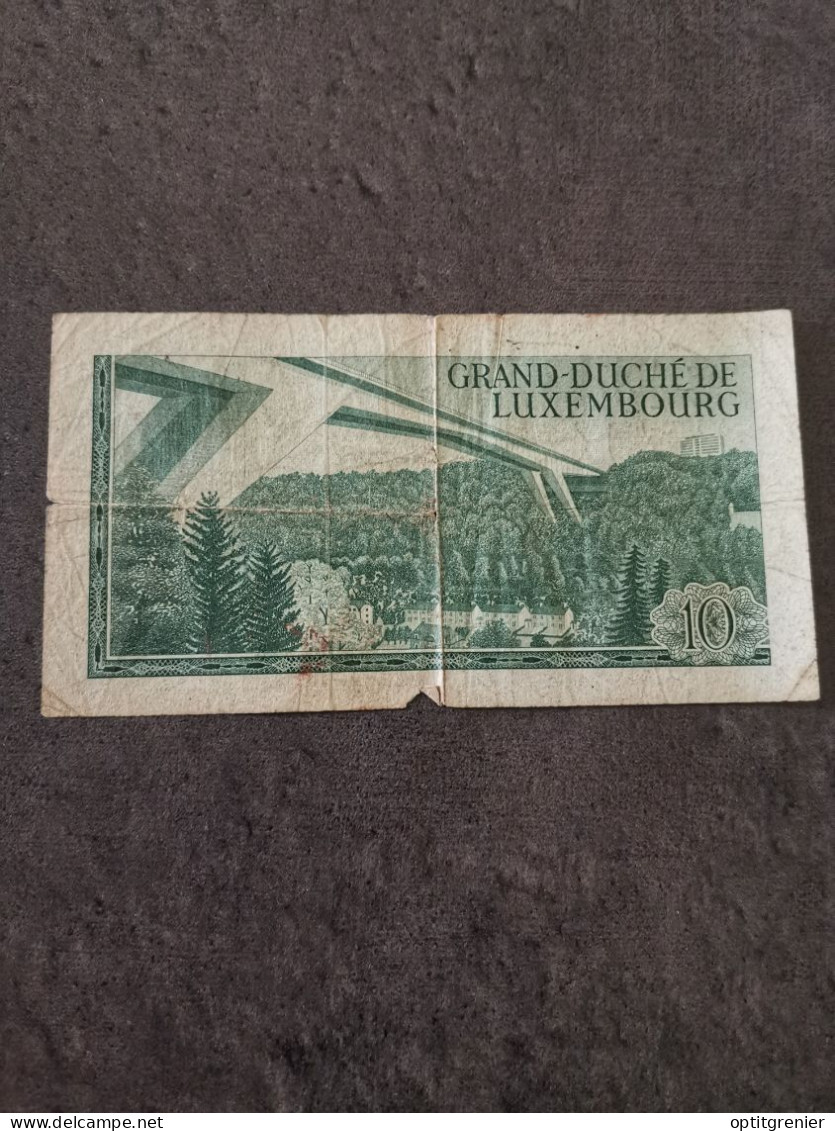 BILLET 10 FRANCS LUXEMBOURG 20 03 1967 BANKNOTE - Luxemburg