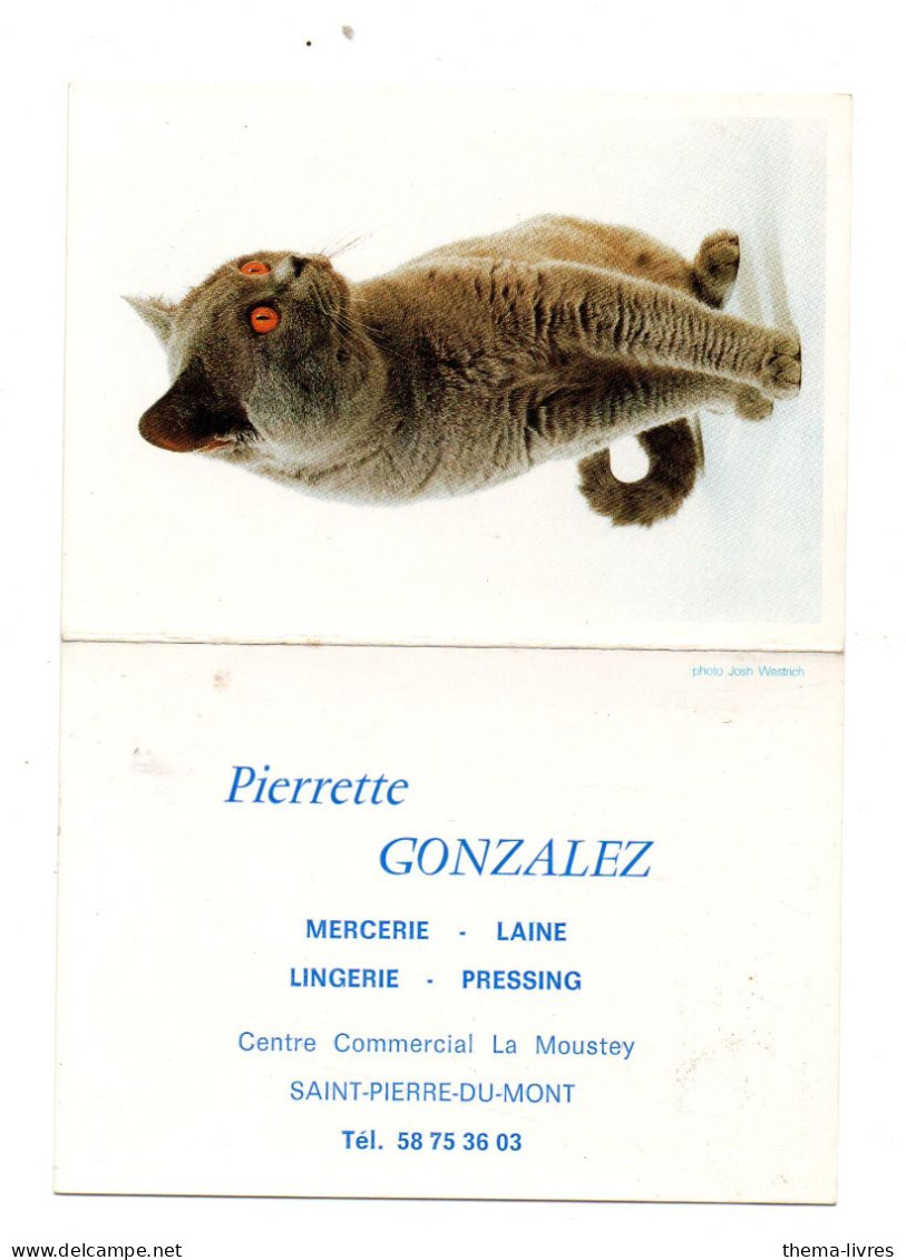 Saint PIerre Du Mont (33)  Calendrier 1989 Avec CHAT  Pierette Gonzales Mercerie  (PPP45285) - Small : 1981-90