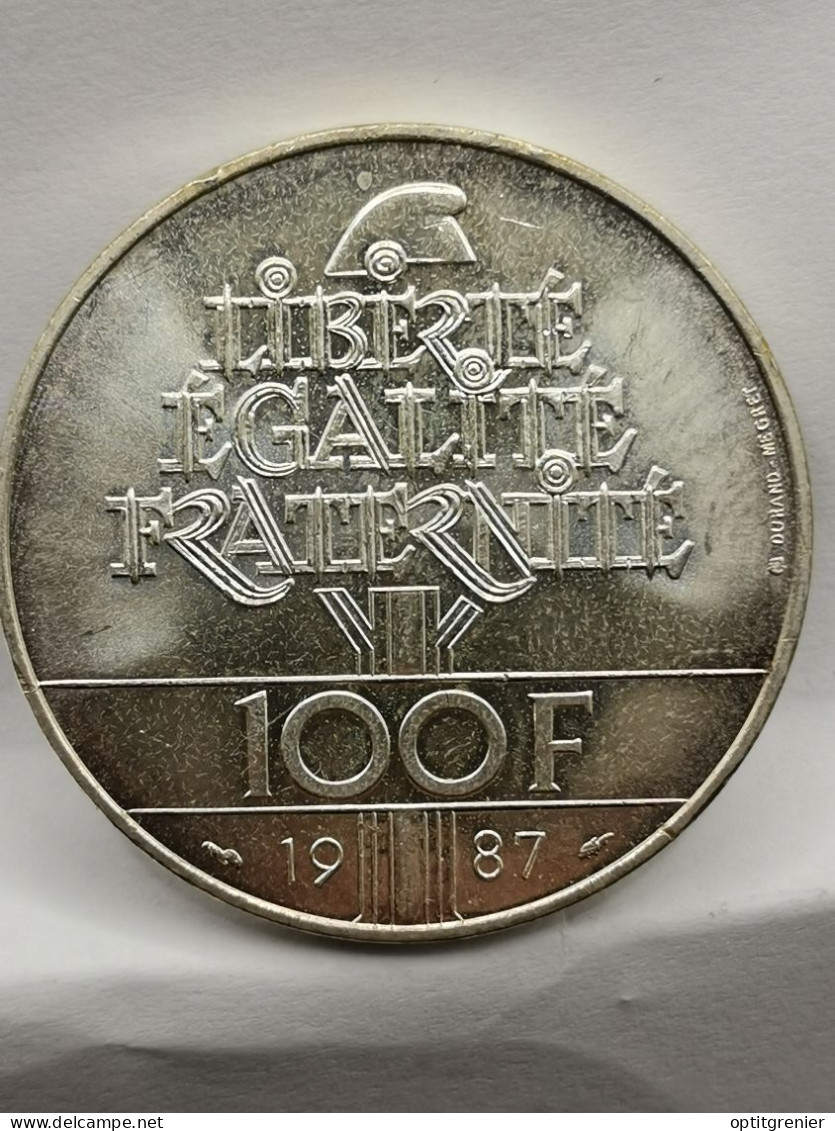 100 FRANCS LA FAYETTE ARGENT 1987 FRANCE / SILVER - 100 Francs
