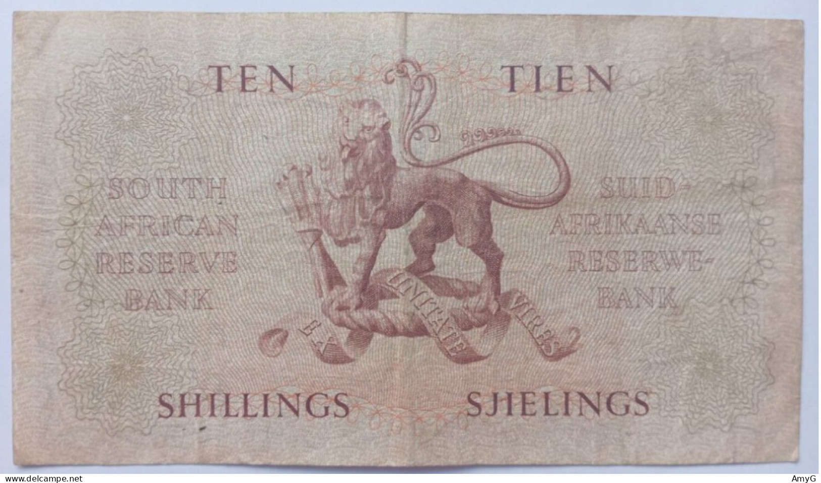 1958 South Africa 10 Shillings Note - Suráfrica