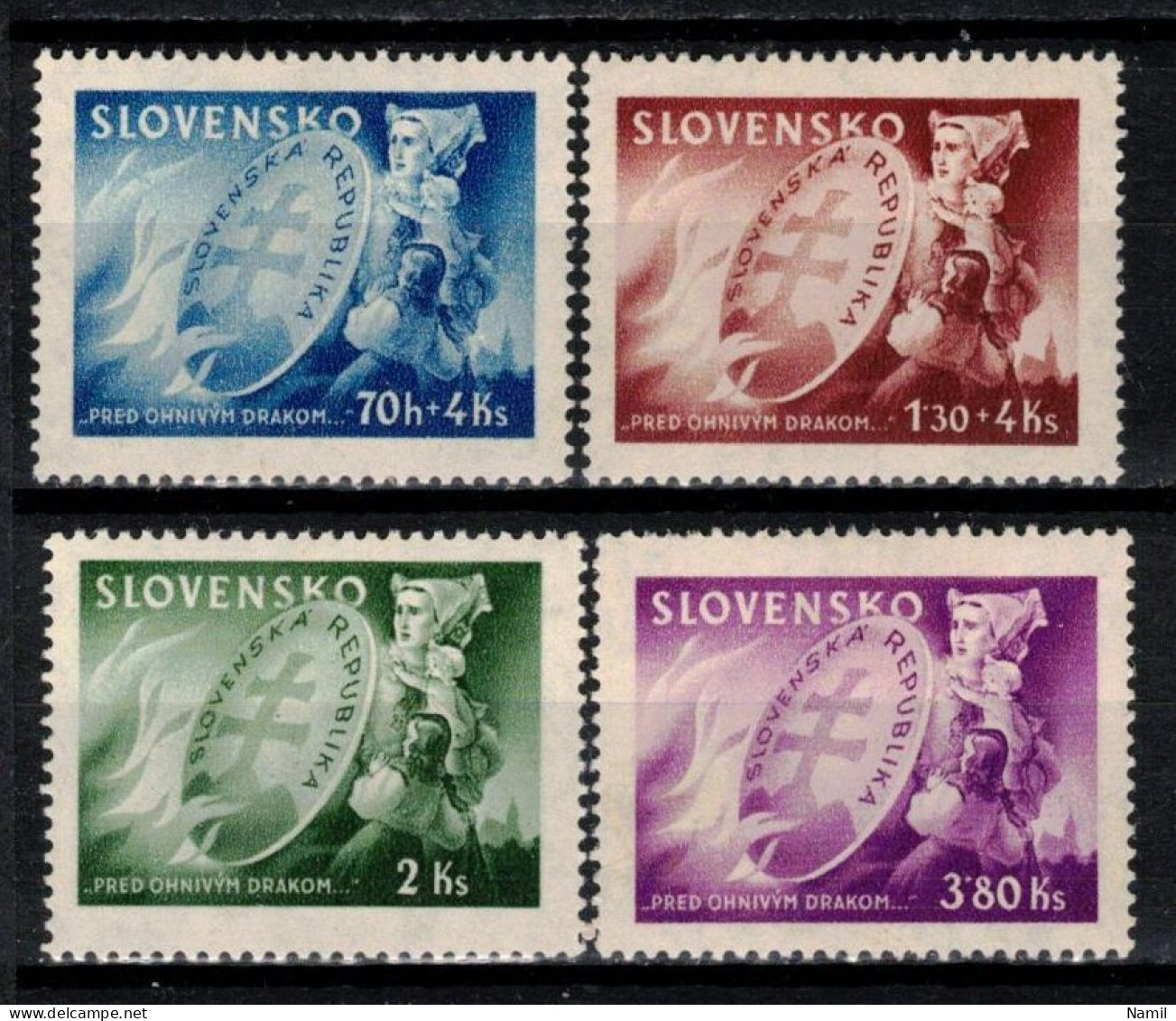 Slovaquie 1944 Mi 151-4 (Yv 118-21), (MNH)** - Neufs