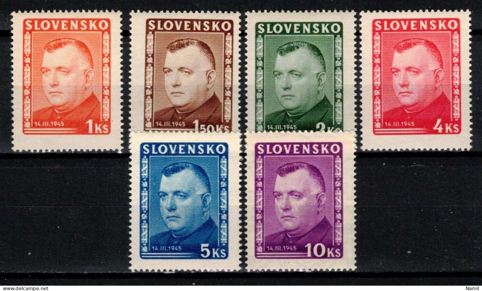 Slovaquie 1945 Mi 156-61 (Yv 122-7), (MNH)** - Ongebruikt