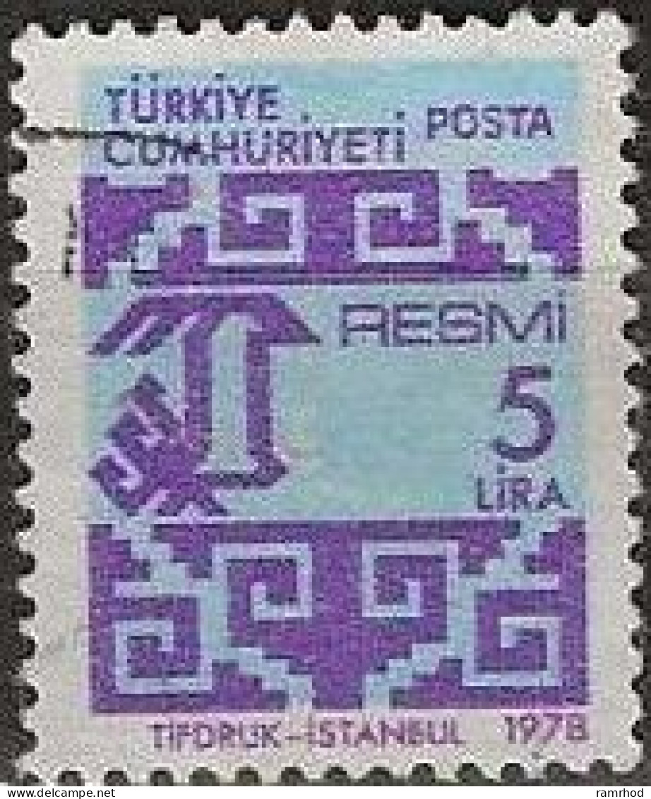 TURKEY 1978 Official - 5l. - Blue And Violet MNG - Francobolli Di Servizio