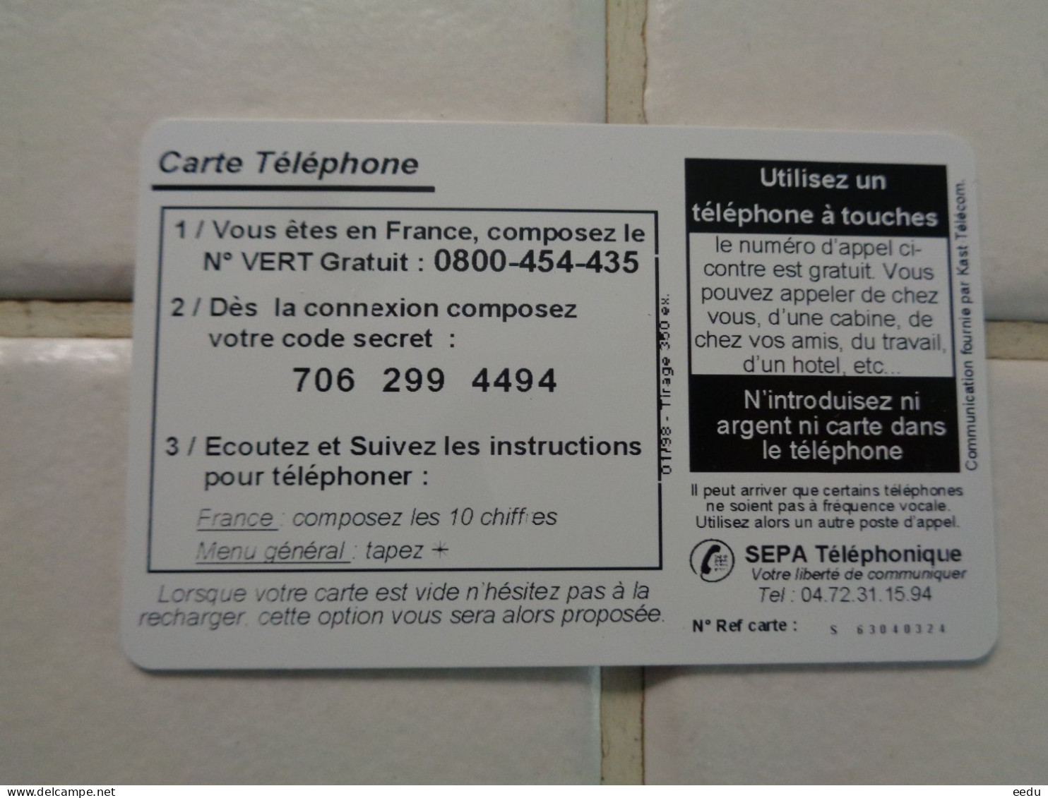 France Phonecard - Telefoonkaarten Voor Particulieren