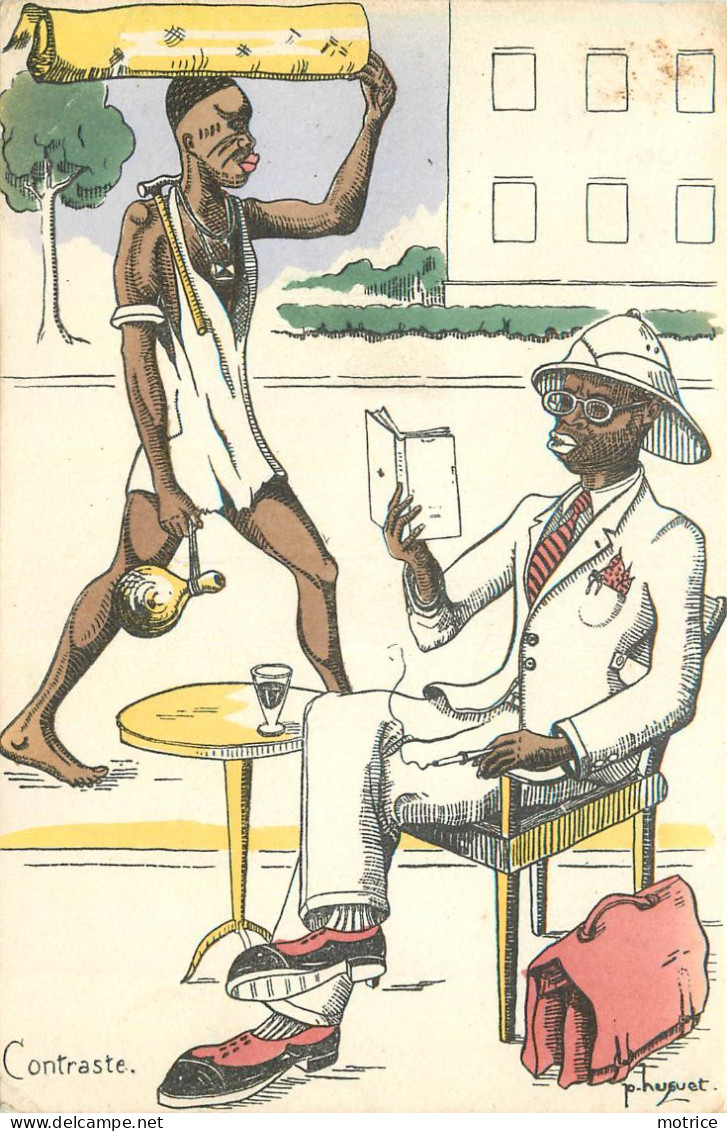 P. HUGUET (illustrateur) -  Série De Six Cartes Humoristique Coloniale. - Huguet