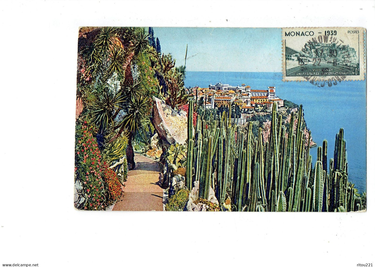 Cpa - - Monaco - Jardin Exotique - CACTUS YUCCAS  - 1939 - Cactus