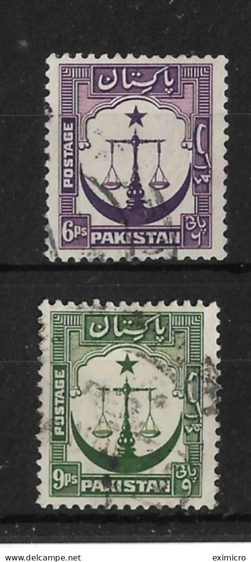 PAKISTAN 1954 6p And 9p SG 25a, 26a Perf 13½ FINE USED Cat £8 - Pakistan