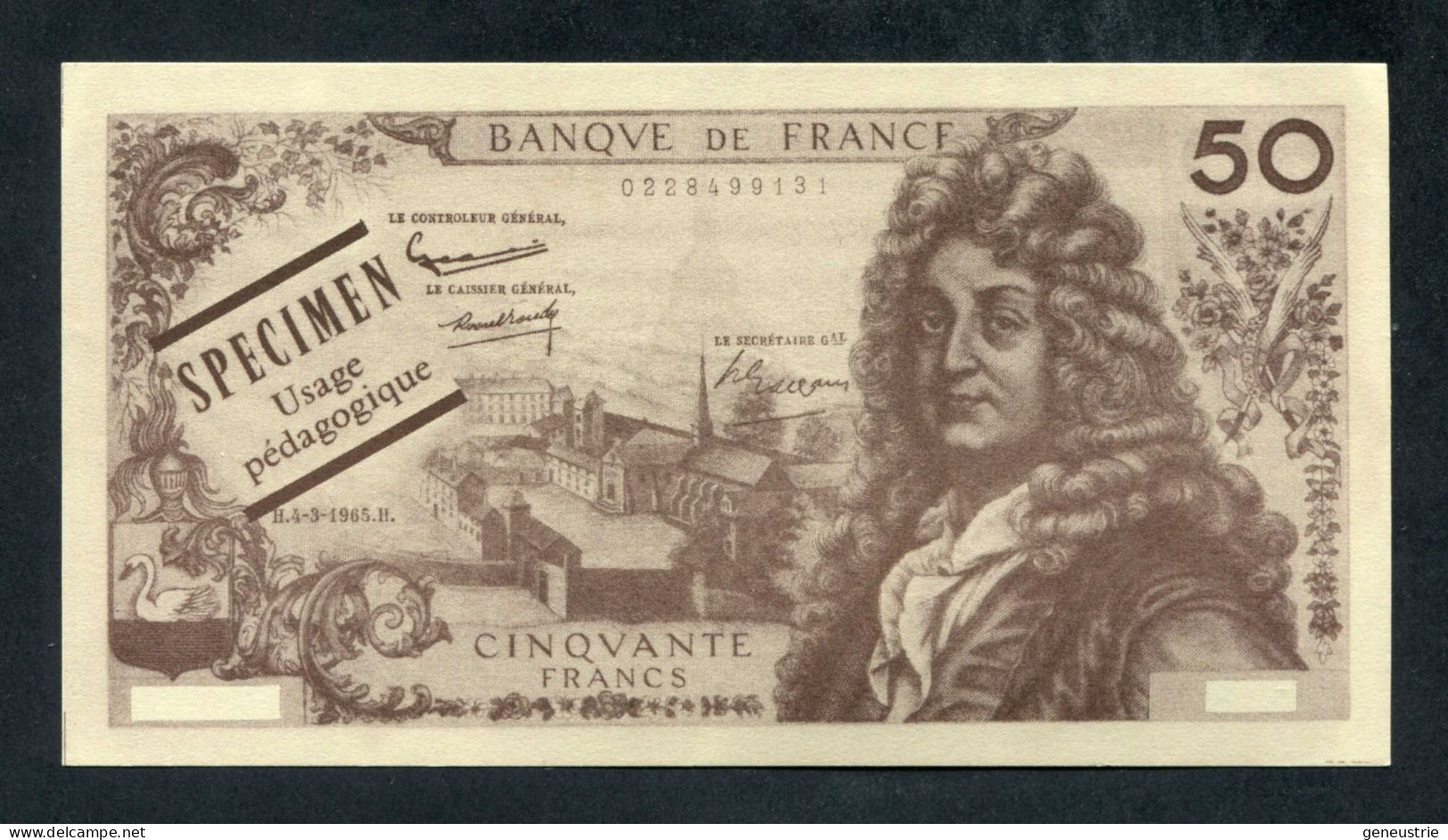 Beau Billet Neuf Scolaire école (50Fr) Specimen à Usage Pédagogique - Années 60 - School Bank Note - Specimen