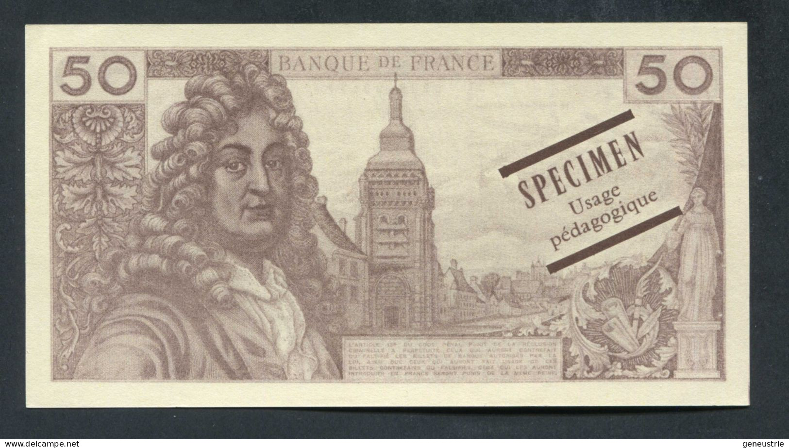 Beau Billet Neuf Scolaire école (50Fr) Specimen à Usage Pédagogique - Années 60 - School Bank Note - Specimen