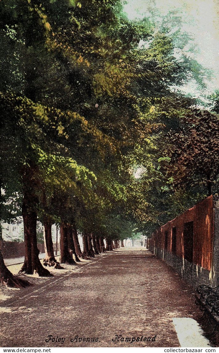 London First Hampstead Heath Foley Avenue Vintage Original Postcard Ak Ca1900 - London Suburbs