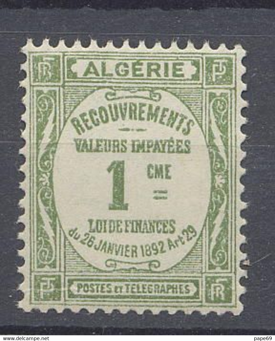 Algérie Taxe N ° 15  XX Partie De  Série : 1 C. Olive Sans Charnière, TB - Timbres-taxe