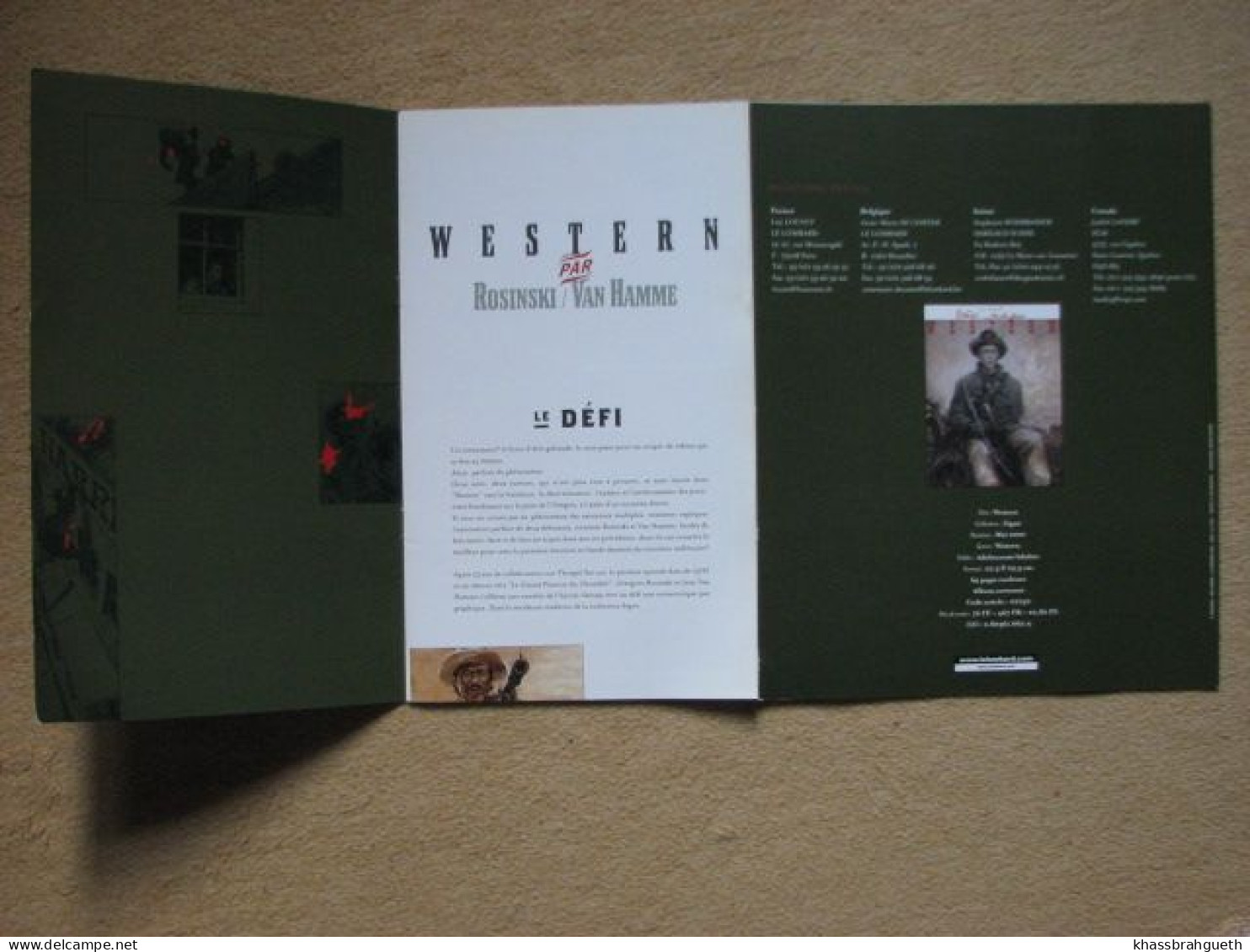 ROSINSKI & VAN HAMME - "WESTERN" - LOMBARD COLLECTION SIGNE (2001) - DOSSIER DE PRESSE - Thorgal