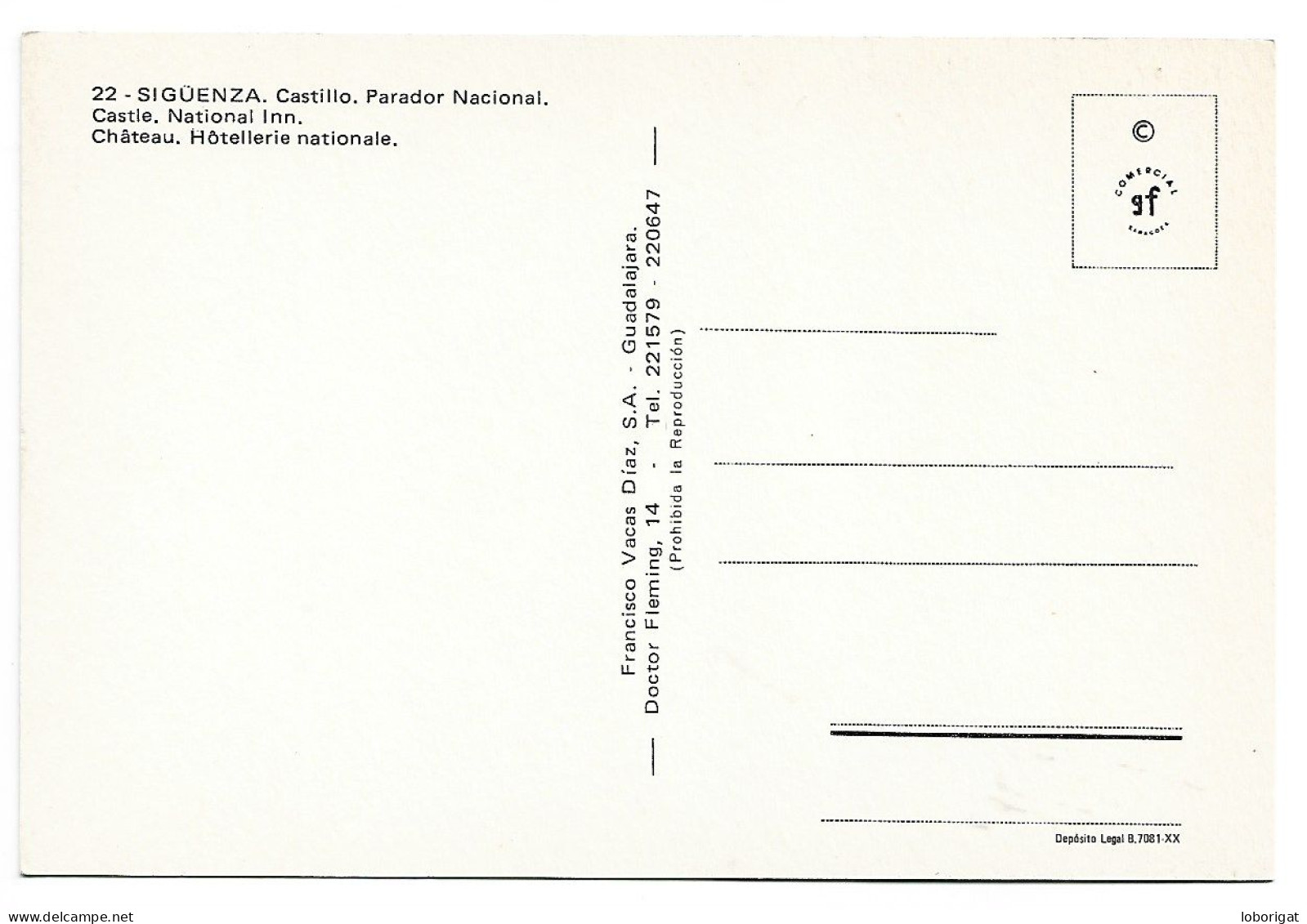 CASTILLO. PARADOR NACIONAL.- CASTLE - CHÂTEAU - CASTELLO - SCHLOSS.-  SIGÜENZA - GUADALAJARA.- ( ESPAÑA ) - Guadalajara