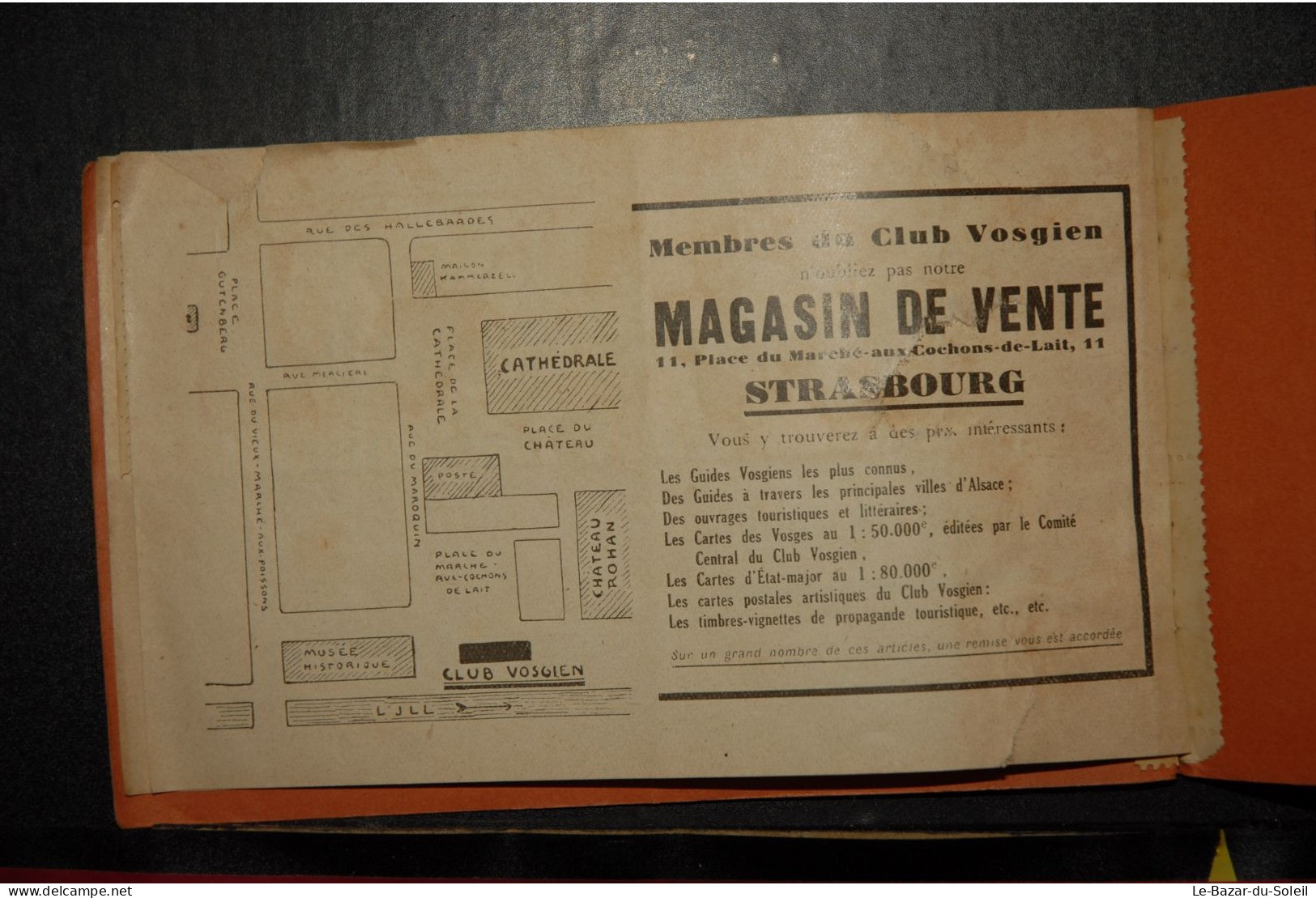 VIEUX PAPIERS,L'ALSACE, un joyau de la France : Carnet de 6 vignettes d'excursions, Série 11b, Club Vosgien MULHOUSE