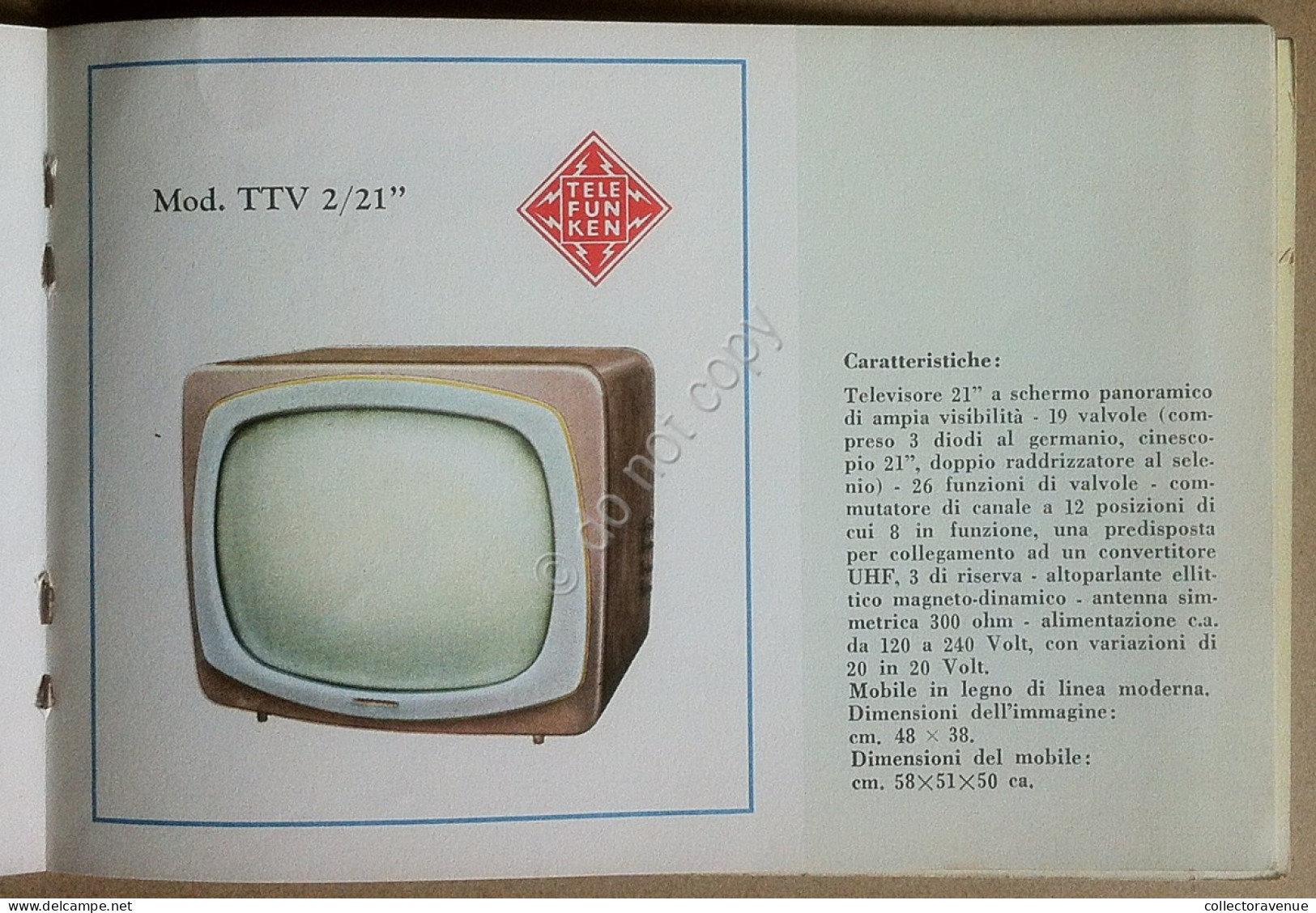 Telefunken - Libretto - Produzione 1959 1960 - Radio Televisione Vintage - Televisione