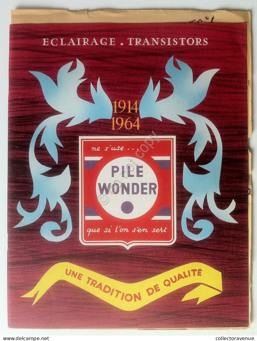 Pile Wonder - Catalogo 1964 - Listino Prezzi Italia - Pile Lampade Vintage - Televisie