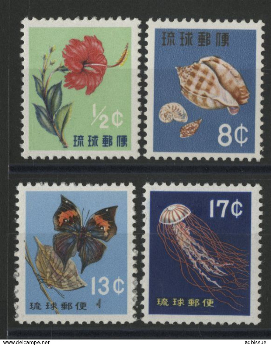 RYUKYU N° 65A, 66, 67, 68 Cote 19 € Neufs ** (MNH) FAUNE ET FLORE TB - Riukiu-eilanden