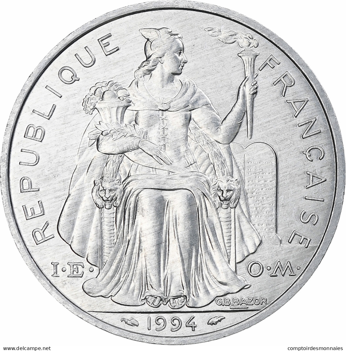 Polynésie Française, 5 Francs, 1994, Monnaie De Paris, I.E.O.M., SPL - Polynésie Française