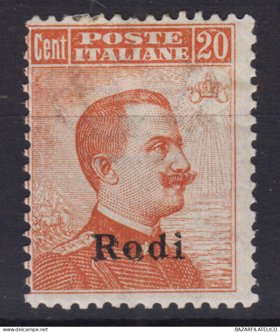 COLONIE EGEO RODI 1921-22 20 CENTESIMI N.12 G.O MH* - Egée (Rodi)