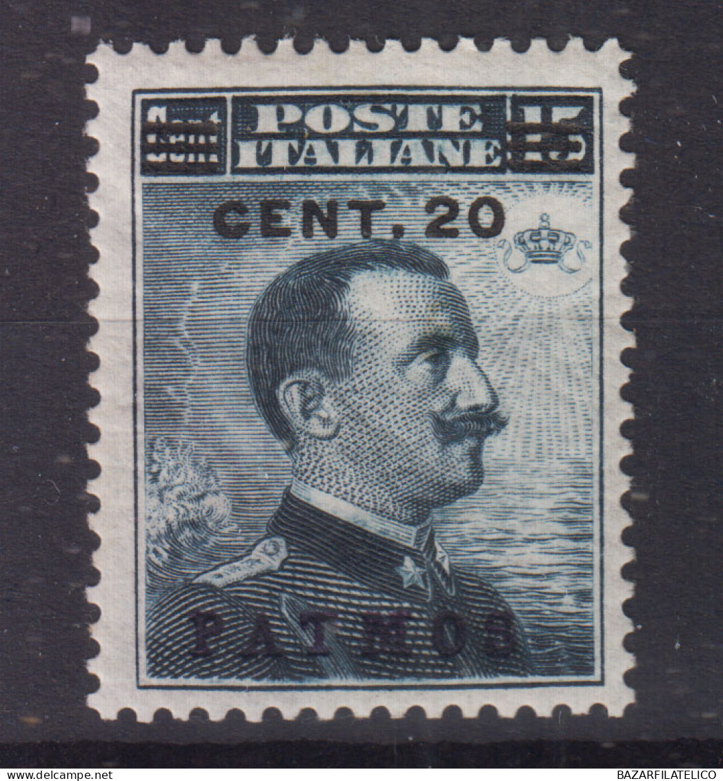 COLONIE EGEO PISCOPI 1916 20 C. SU 15 C. N.8 G.O MH* CENTRATO - Aegean (Piscopi)