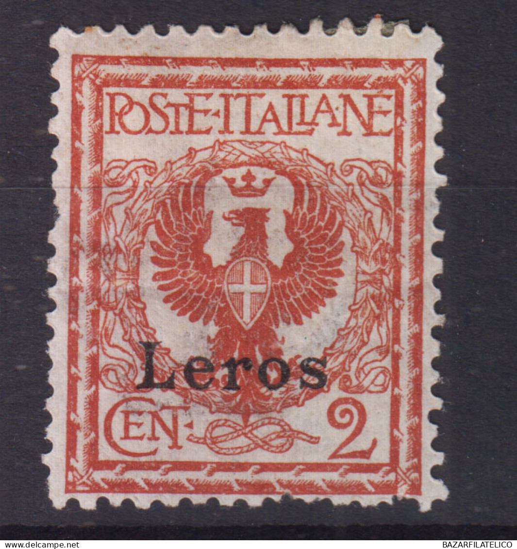 COLONIE EGEO LERO 1912 2 CENTESIMI N.1 G.O MH* - Egée (Lero)