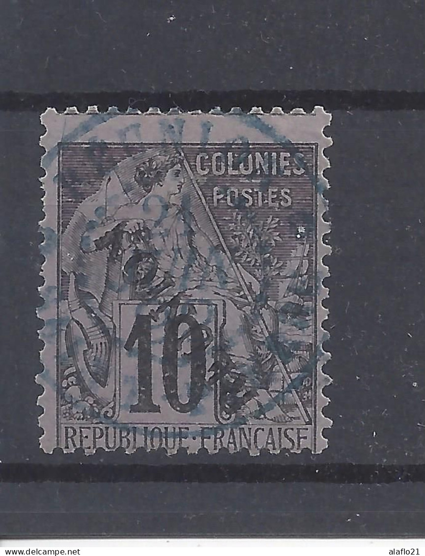 VARIETE REUNION N° 21A - OBLITERE - SURCHARGE RENVERSEE - Used Stamps