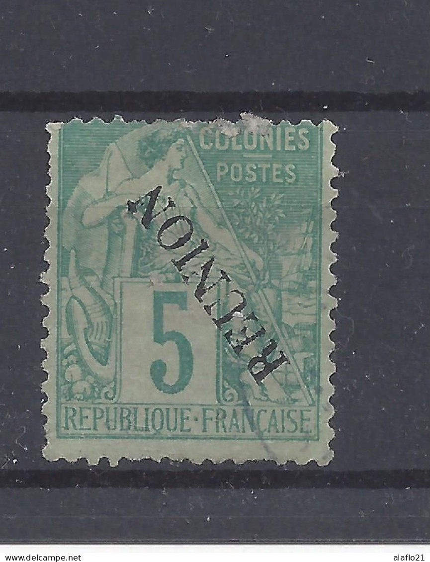 REUNION N° 20A - OBLITERE - SURCHARGE RENVERSEE - Used Stamps