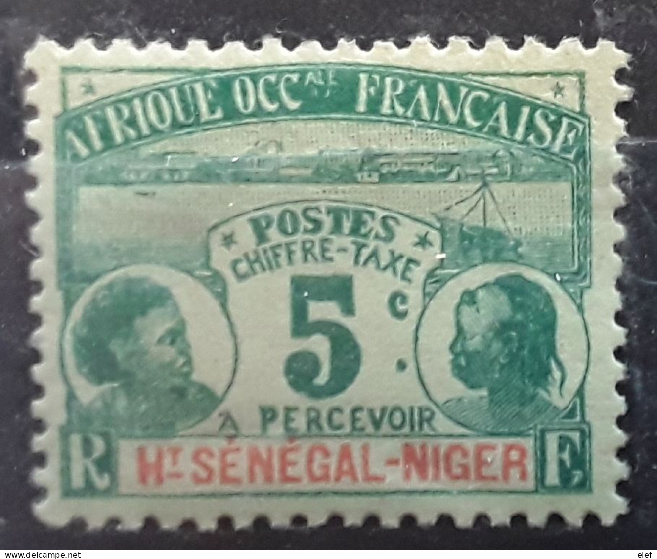 HAUT SÉNÉGAL ET NIGER  1906 TAXE , Yvert No 1 , 5 C Vert Neuf * MH TB - Ungebraucht