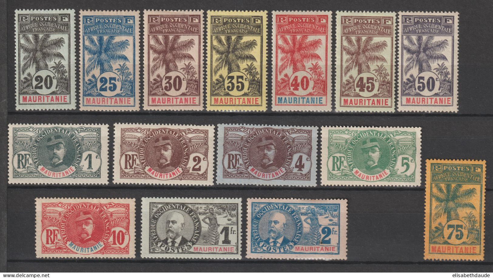 MAURITANIE - 1906 - FAIDHERBE/PALMIER/BALLAY - YVERT N°1/15 */MH - COTE = 420 EUR. - Nuevos