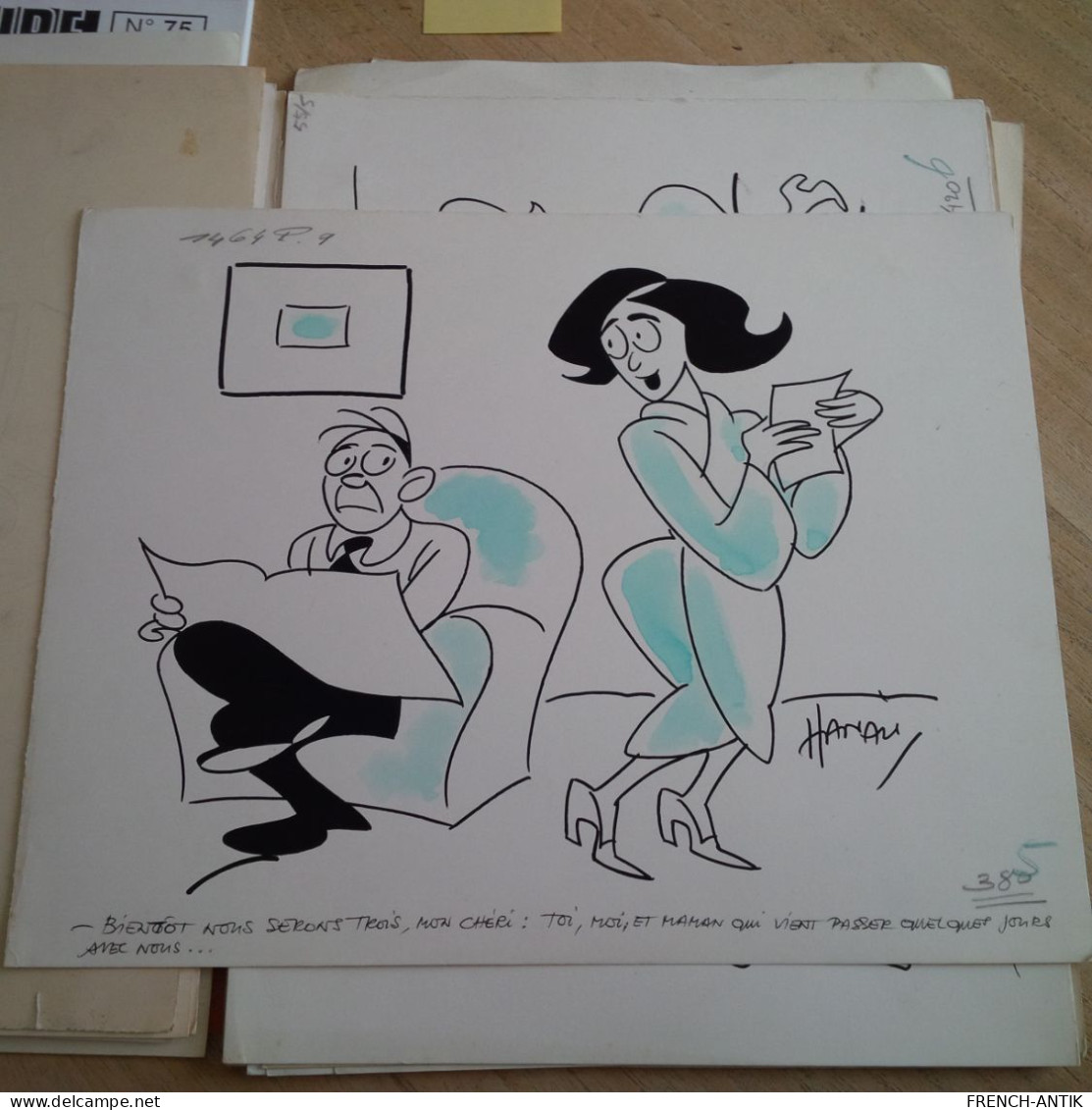 LOT  37 DESSIN CARICATURE RENE HANAU MOSDYC RIT LEP FRICK JEANSON FORTUNE VAN DAM ETC....ORIGINAUX