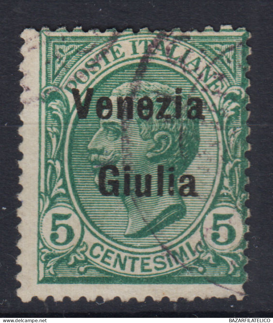 OCCUPAZIONI VENEZIA GIULIA 1918-19 5 CENTESIMI N.21 USATO - Vénétie Julienne