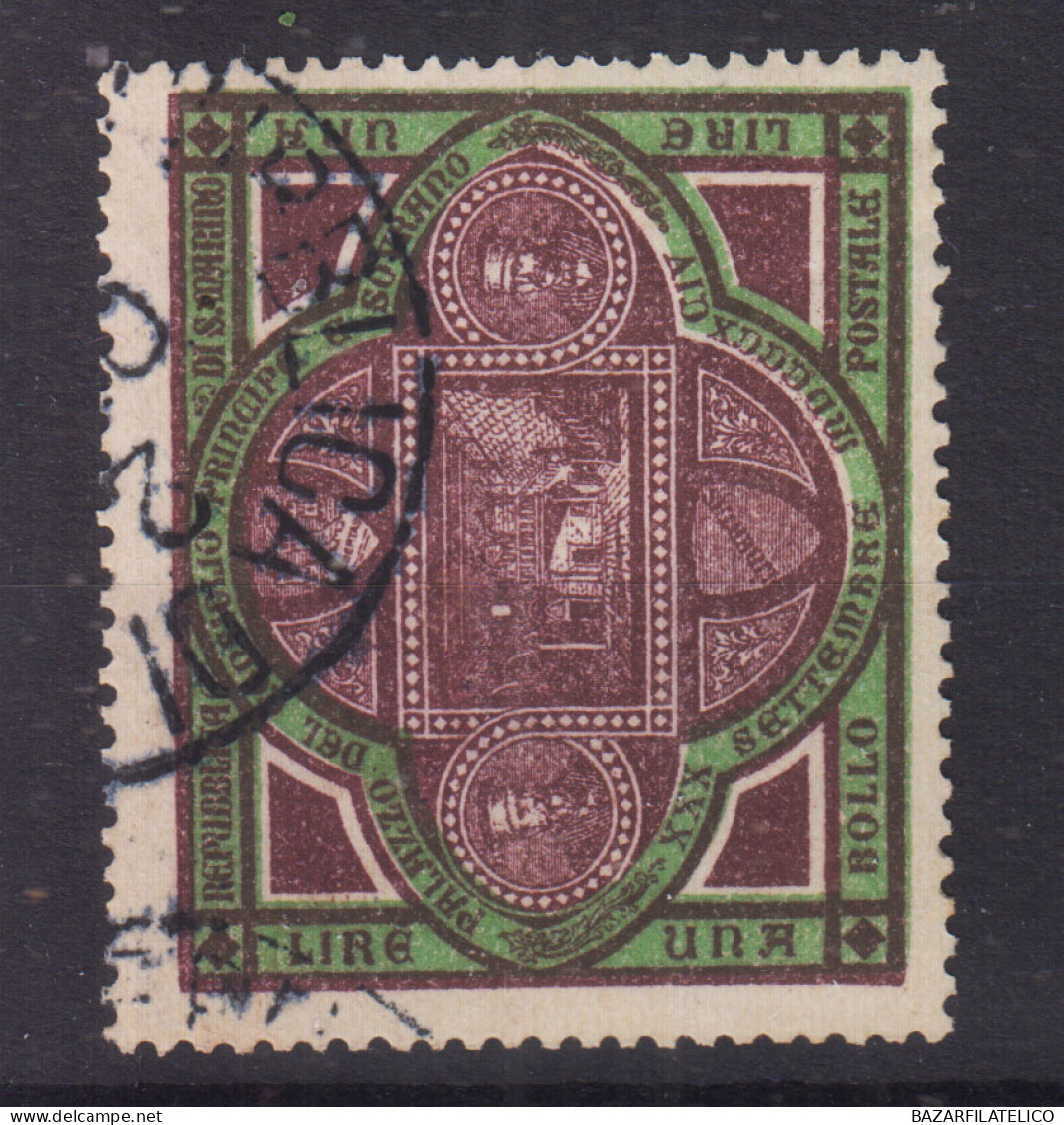 SAN MARINO 1894 PALAZZO DEL GOVERNO 25 CENTESIMI N.23 USATO BEN CENTRATO - Usados