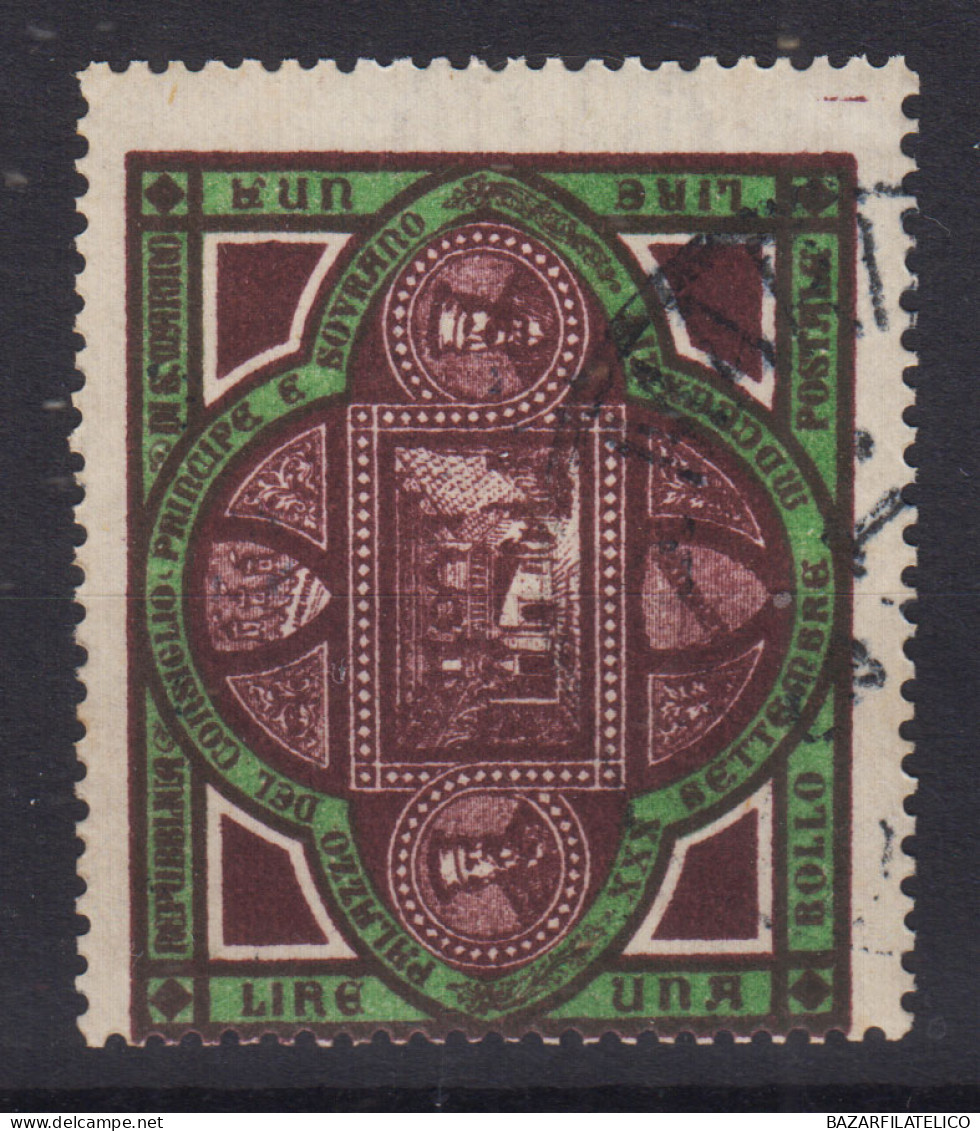 SAN MARINO 1894 PALAZZO DEL GOVERNO 25 CENTESIMI N.23 USATO - Used Stamps