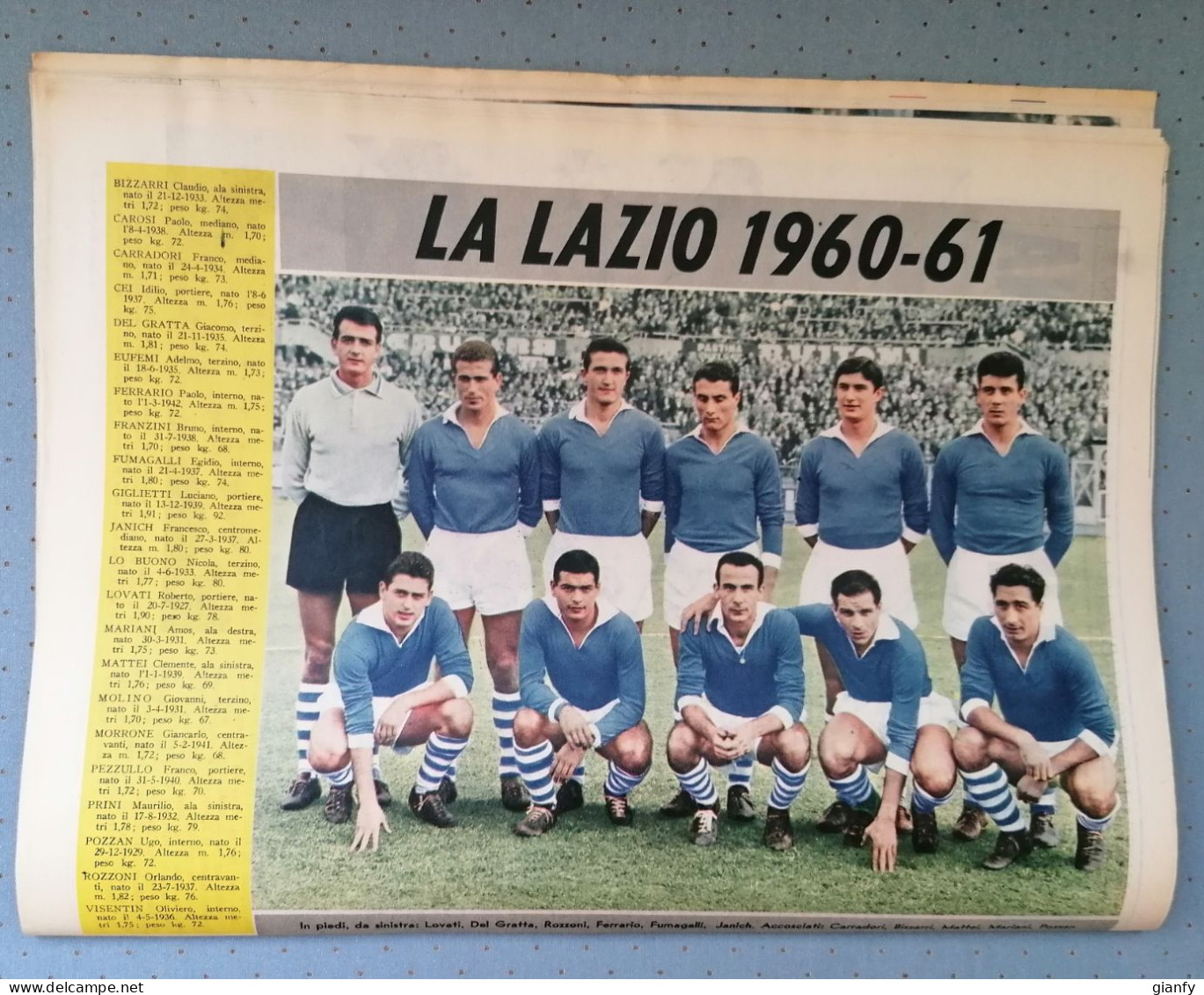 SPORT ILLUSTRATO 1961 CALCIO FORMAZIONE LAZIO CICLISMO VAN LOY - Sports